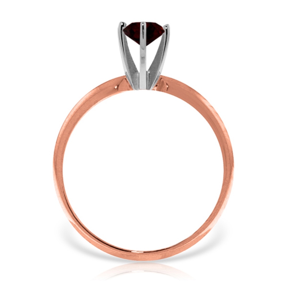 SOLID GOLD SOLITAIRE RING WITH NATURAL GARNET - Picture 3 of 5